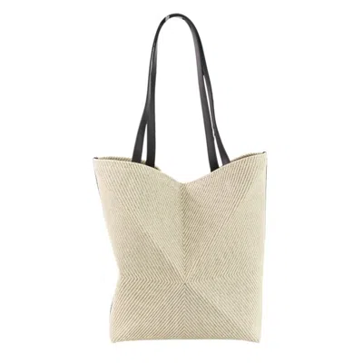 Pre-owned Loewe Beige Black Cotton Leather Tote Bag () In Multi