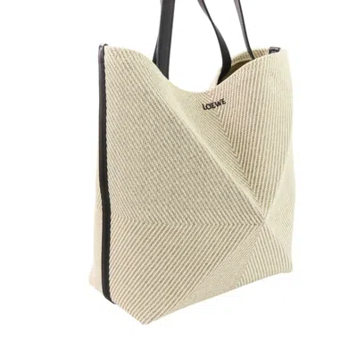 Pre-owned Loewe Beige Black Cotton Leather Tote Bag () In Multi