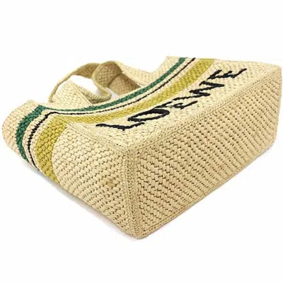 Pre-owned Loewe Black Green Raffia Shoulder Bag Tote Bag () In Multi