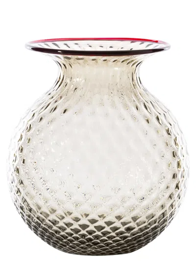 Venini Balloton Fiori Vases Gray In Transparent