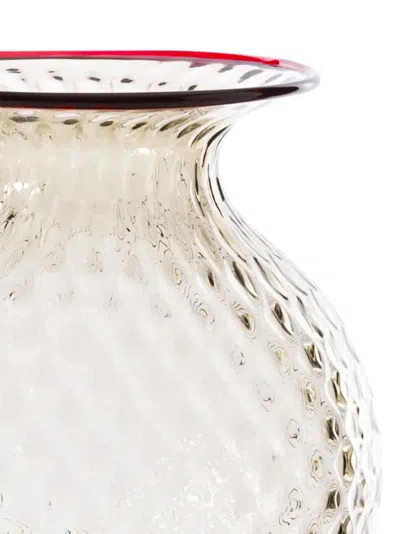 Venini Balloton Fiori Vases Gray In Transparent