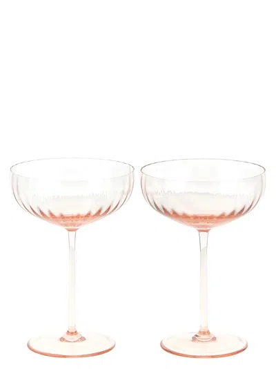 Venini Bollicine Glasses And Bottles Pink In Transparent