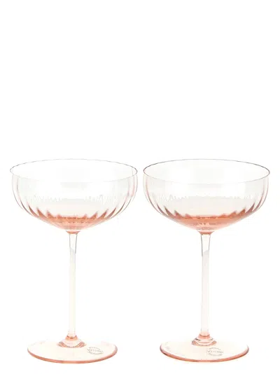 Venini Bollicine Glasses And Bottles Pink In Transparent