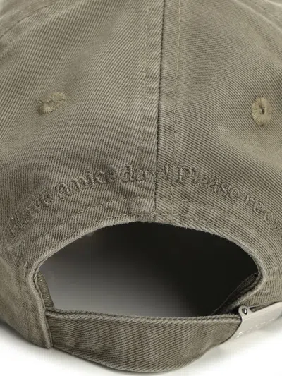 Ganni Green Baseball Cap With Logo Lettering Embroidery On The Front And Logo Patch On The Rear In Cotton  In Green