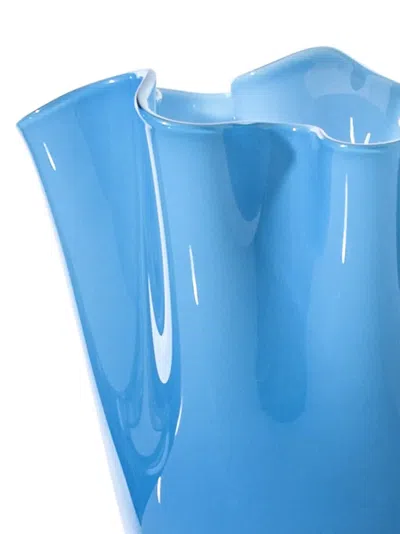 Venini Fazzoletto Vases Blue In Blue