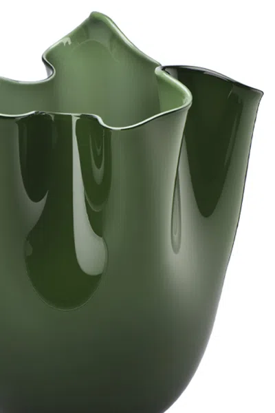 Venini Fazzoletto Vases Green In Green