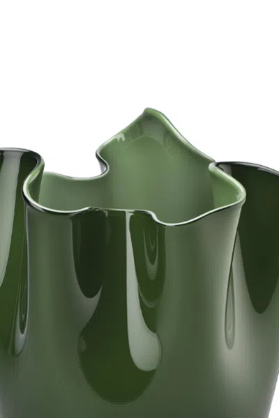Venini Fazzoletto Vases Green In Green