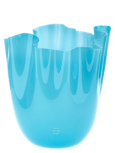 Venini Fazzoletto Vases Light Blue In Blue