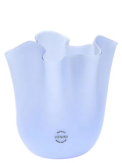 Venini Fazzoletto Vases Light Blue In Blue