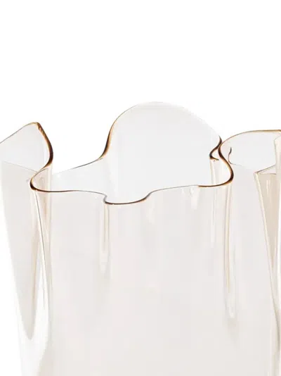 Venini Fazzoletto Vases Orange In White