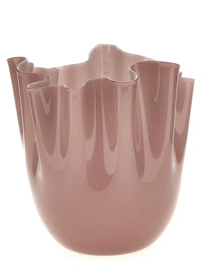Venini Fazzoletto Vases Purple In Brown