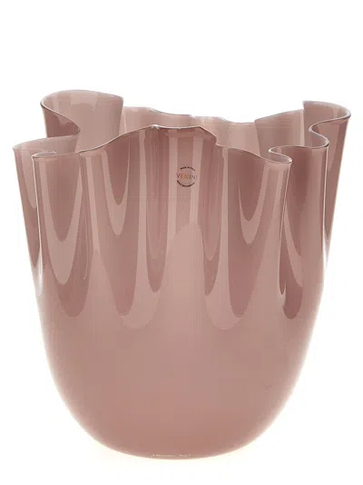 Venini Fazzoletto Vases Purple In Brown