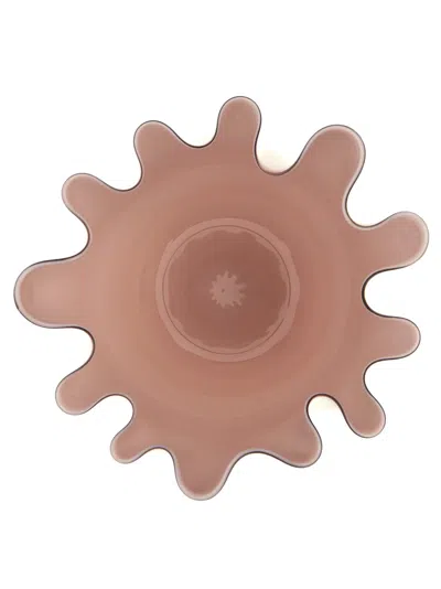 Venini Fazzoletto Vases Purple In Brown