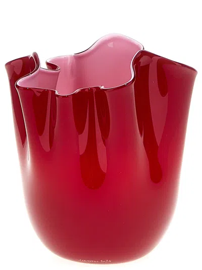 Venini Fazzoletto Vases Red In Red