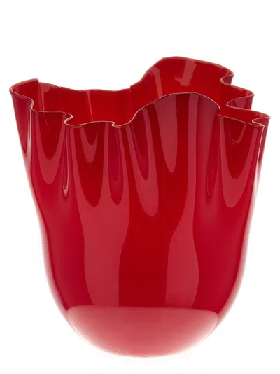 Venini Fazzoletto Vases Red In Red