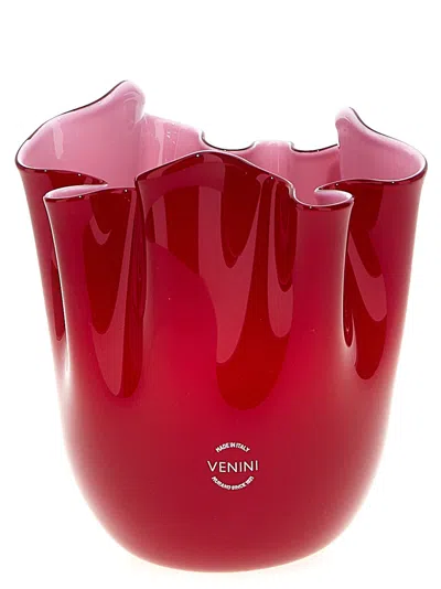 Venini Fazzoletto Vases Red In Red