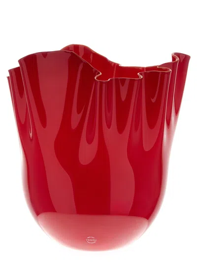 Venini Fazzoletto Vases Red In Red
