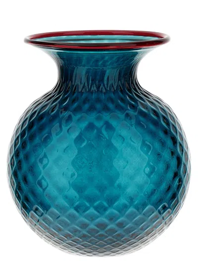 Venini Fiori Balloton Vases Blue In Blue
