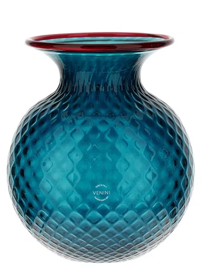 Venini Fiori Balloton Vases Blue In Blue