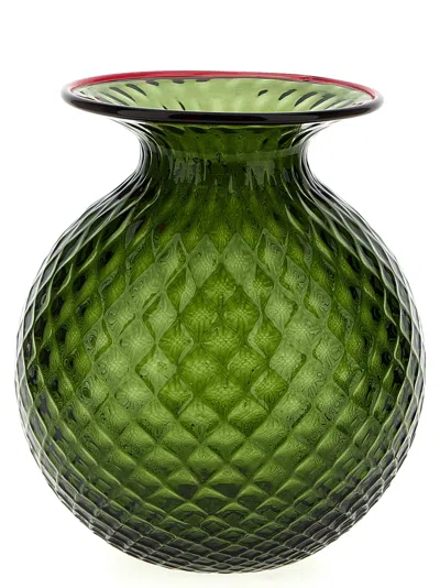 Venini Fiori Balloton Vases Green In Green