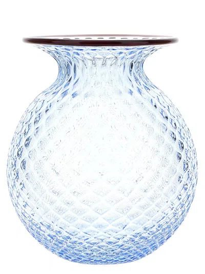 Venini Fiori Balloton Vases Light Blue In Blue