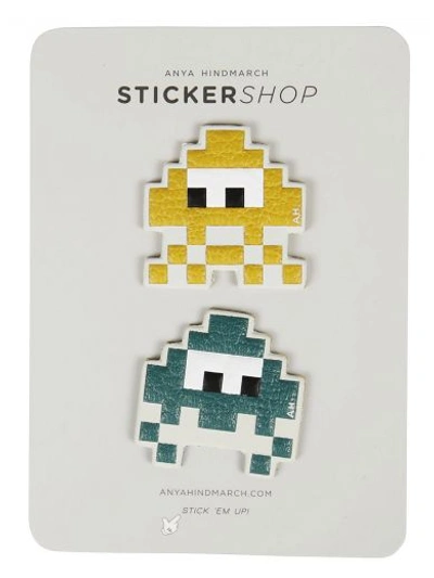 Shop Anya Hindmarch Mini Space Invaders Stickers In Verde