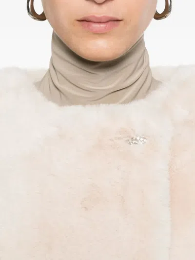 Blugirl Fur Edge With Buttons Cape In Neutral