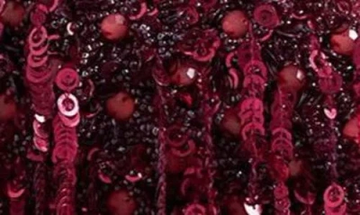 Topshop Giana Sequin Tassel Top Handle Bag In Burgundy