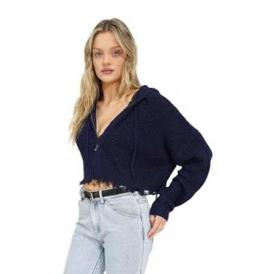 Belle & Bloom Another Love Fringe Zip Knit In Multi