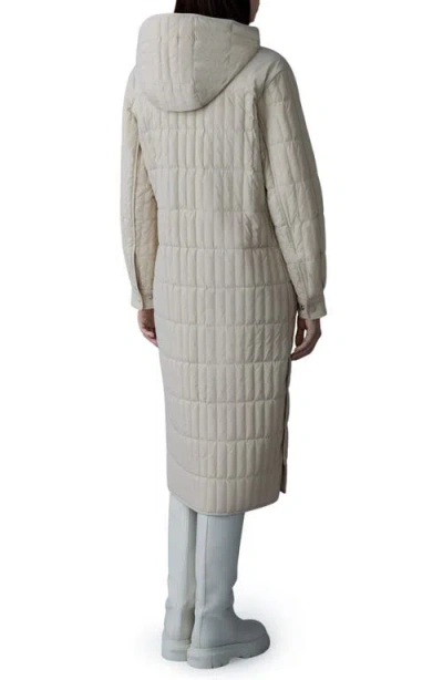 Mackage Tadoka Down & Feather Long Hooded Coat In Gray