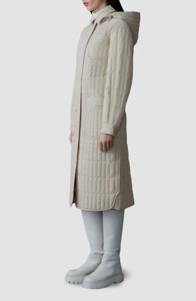 Mackage Tadoka Down & Feather Long Hooded Coat In Gray