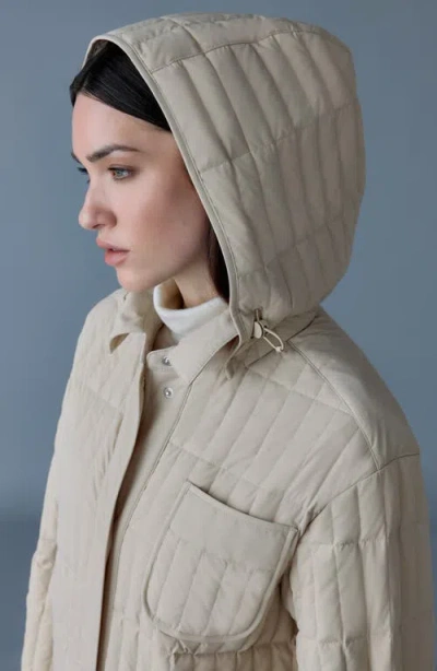 Mackage Tadoka Down & Feather Long Hooded Coat In Gray