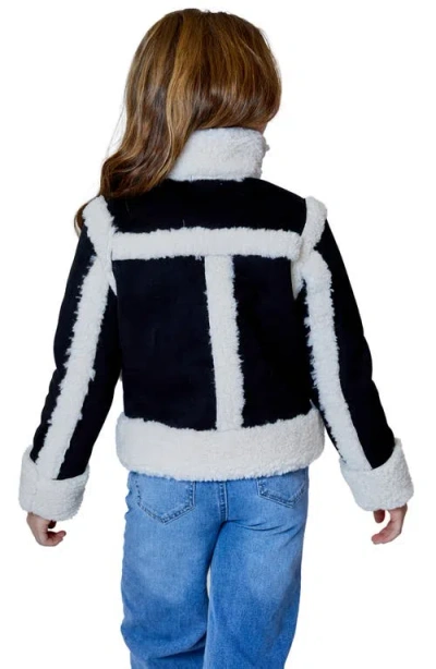 Design History Kids' Faux Shearling Jacket In Black