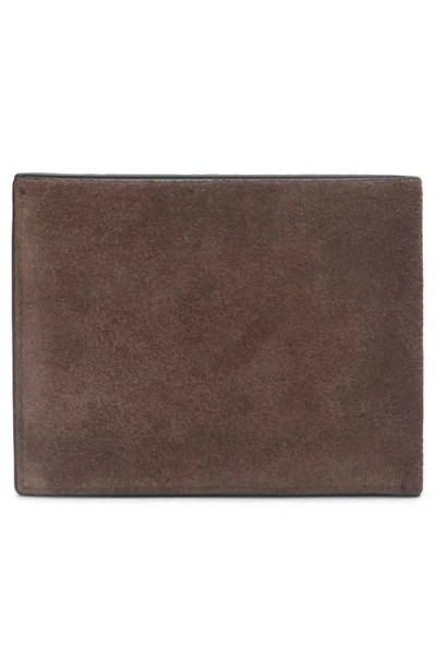 Vince Suede Bifold Wallet In Brown