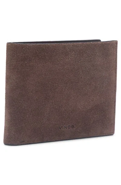 Vince Suede Bifold Wallet In Brown