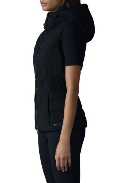 Mackage Hoshi Hooded Quilted Down Vest In Animal Print