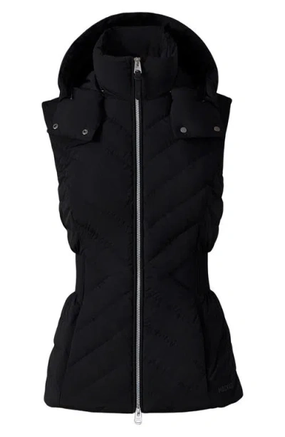Mackage Hoshi Hooded Quilted Down Vest In Animal Print