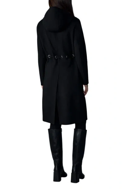 Mackage Blithe Handmade Wool Double Face Hooded Coat In Black