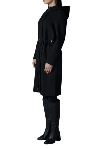 Mackage Blithe Handmade Wool Double Face Hooded Coat In Black