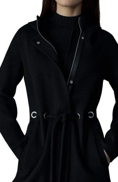 Mackage Blithe Handmade Wool Double Face Hooded Coat In Black