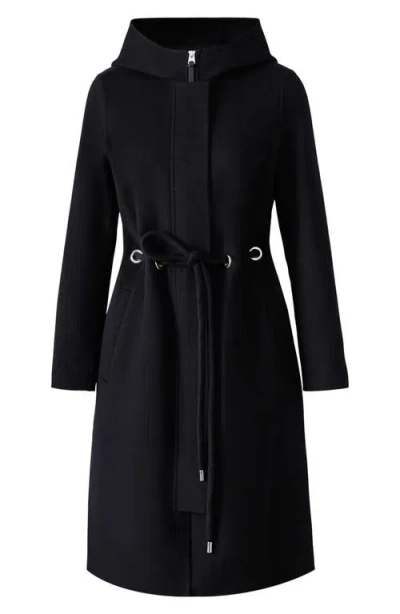 Mackage Blithe Handmade Wool Double Face Hooded Coat In Black