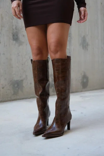 Prologue Shoes Lunelle Stiletto Knee High Boot In Multi