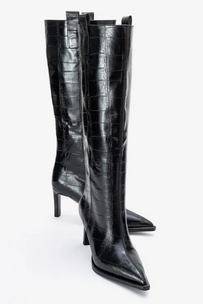 Prologue Shoes Lunelle Stiletto Knee High Boot In Black