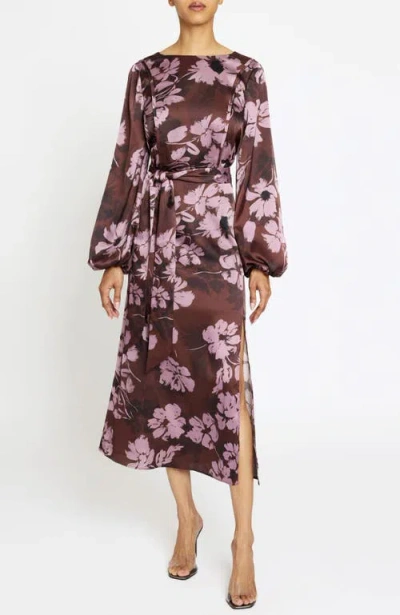 Santorelli Parker Fit And Flare Midi Dress In Brown