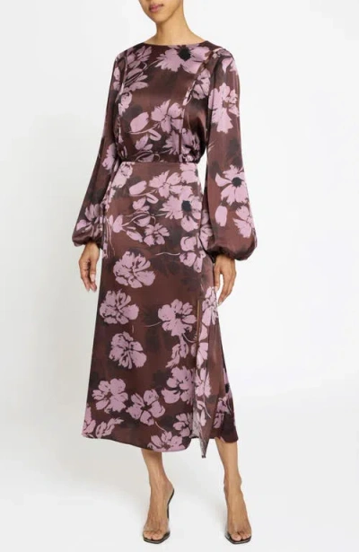 Santorelli Parker Fit And Flare Midi Dress In Brown