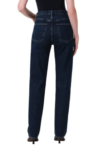 Agolde Harper Mid Rise Relaxed Straight Jeans In Reissue In Blue