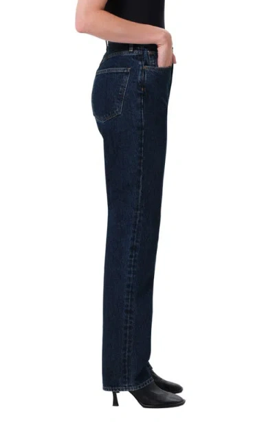 Agolde Harper Mid Rise Relaxed Straight Jeans In Reissue In Blue