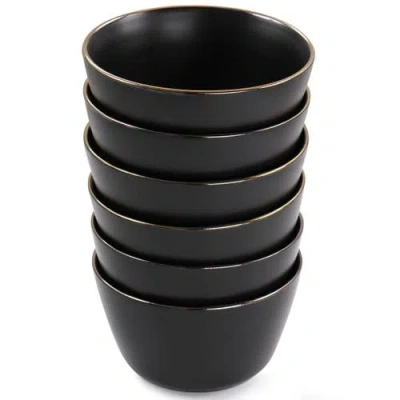 Elama Paul 6 Piece Stoneware Bowl Set In Black