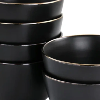 Elama Paul 6 Piece Stoneware Bowl Set In Black