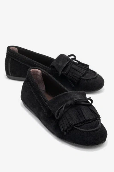Forever & Always Shoes Axeli Leather Tassel Loafer In Black